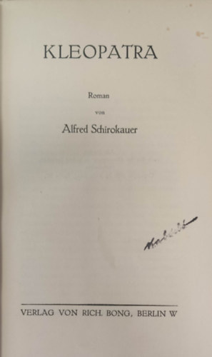 Alfred Schirokauer - Kleopatra