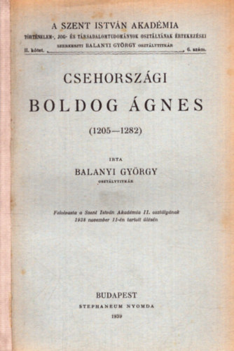 Balanyi Gyrgy - Csehorszgi Boldog gnes (1205-1282)