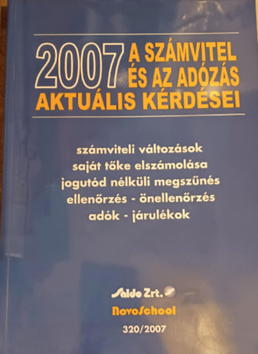 A szmvitel s az adzs aktulis krdsei 2007