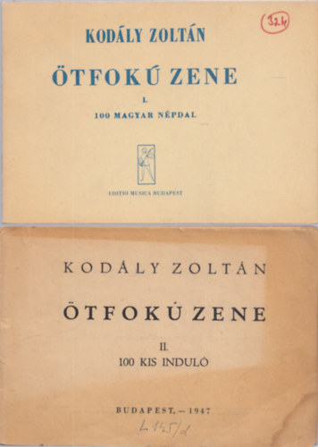 Kodly Zoltn - tfok zene I-II. (100 magyar npdal + 100 kis indul)