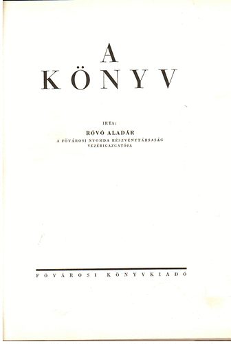 Róvó Aladár - A könyv