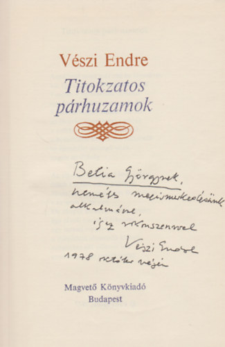 V�szi Endre - Titokzatos p�rhuzamok Dedik�lt!!