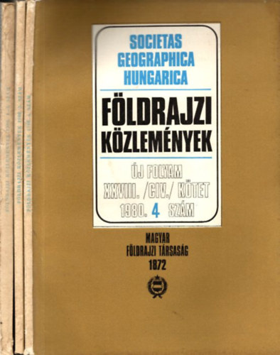 Pcsi Mrton  (szerk.) - Fldrajzi kzlemnyek 1980/1-4. szmok (3 db. lapszm)