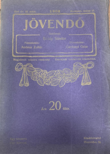 Brdy Sndor  (szerk.) - Jvend 1908. 13. szm (Els vfolyam)