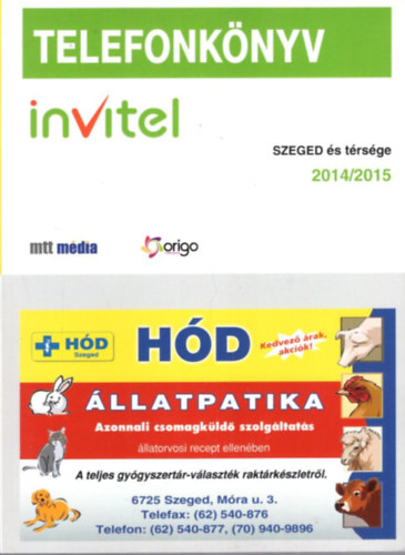 Invitel telefonknyv - Szeged s trsge 2014/2015