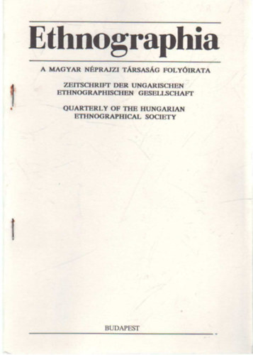 Liszka Jzsef - Ethnographia- A Magyar Nprajzi Trsasg folyirata