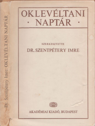 Dr. Szentptery Imre - Oklevltani naptr