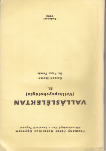 dr. Papp Tam�s - Vall�sl�lektan - (vall�spsychol�gia)