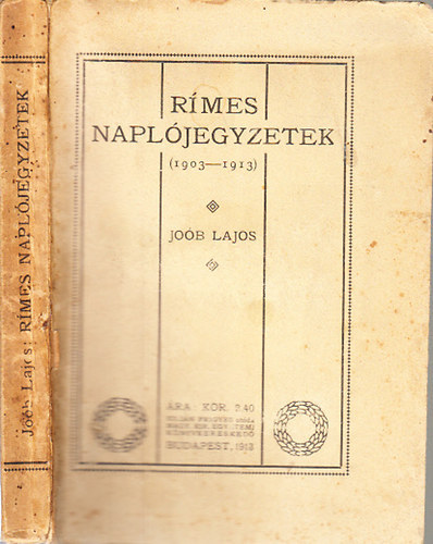 Joób Lajos - Rímes naplójegyzetek 1903-1913