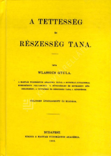 Wlassics Gyula - A tettess�g �s r�szess�g tana