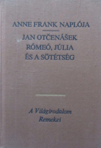 Anne Frank . Jan Ot�en�ek - Anne Frank napl�ja - R�me�, J�lia �s a s�t�ts�g