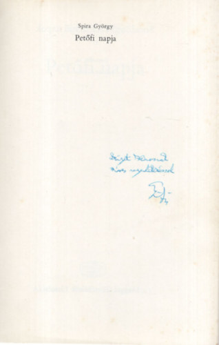 Spira Gy�rgy - Pet�fi napja - Dedik�lt