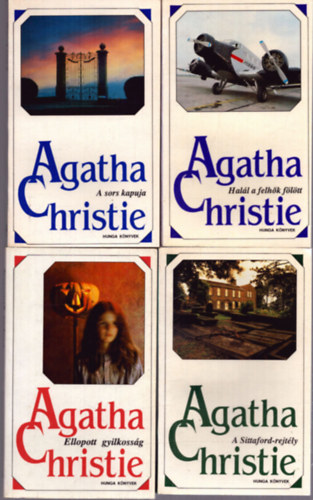 Agatha Christie - 4 db Agatha Christie ktet (Hunga Knyvek): Hall a felhk fltt - A Sittaford-rejtly - Ellopott gyilkossg - A sors kapuja