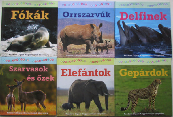 6 db a sz�rakoztat� �llatvil�g sorozatb�l (Delfinek, F�k�k, orrszarv�ak, Gep�rdok, Elef�ntok, Szarvasok �s �zek)