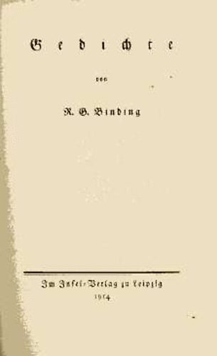 R. G. Binding - Gedichte (Binding)