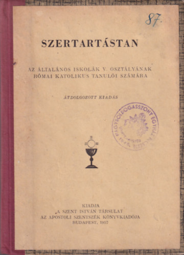 Szertratstan az ltalnos iskolk V. osztlynak rmai katolikus tanuli szmra