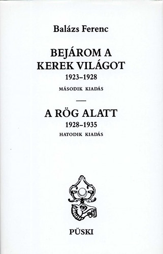 Balzs Ferenc - Bejrom a kerek vilgot 1923-1928 - A rg alatt 1928-1935