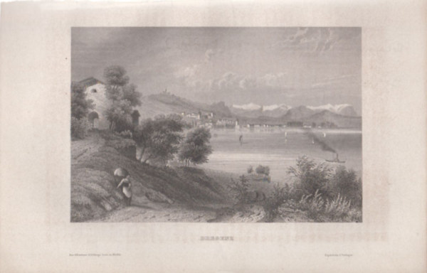 Bregenz (Ausztria, Eurpa) (16x23,5 cm mret eredeti aclmetszet, 1856-bl)