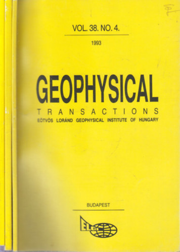 Hegybíró Zsuzsanna (szerk.) - Geophysical Transactions Vol. 38. No. 1-4. (3 kötetben)