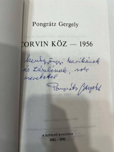 Pongrtz Gergely - Corvin kz - 1956