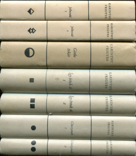 Karinthy Frigyes - 7 db Karinthy k�tet (Jelbesz�d I-II-G�rbe t�k�r-�gy �rtok ti I-II-C�mszavak I-II)