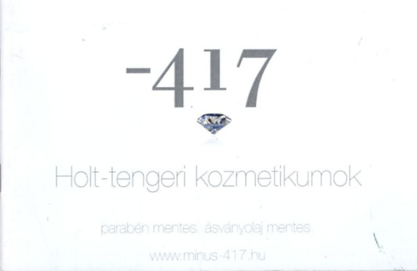 417 Holt-tengeri kozmetikumok