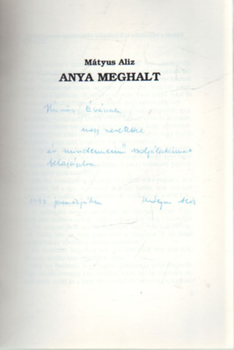 Mtyus Aliz - Anya meghalt