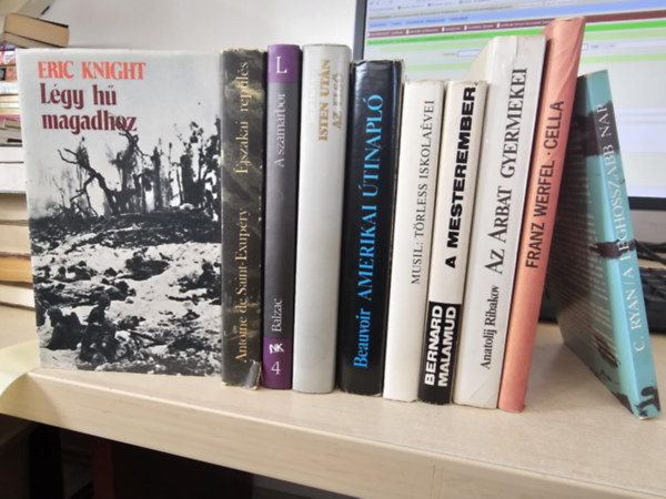 Franz Werfel, Bernard Malamud, Robert Musil, Simone de Beauvoir, Jan De Hartog, Honoré de Balzac, Antoine de Saint-Exupéry, Eric Knight Chris Ryan - 10db világirodalom, KÖNYVMENTŐ AJÁNLAT: A leghosszabb nap+ Cella+ Az Arbat gyermekei+ A mesterember+ Törless iskolaévei+ Amerikai útinapló+ Isten után az első+ A szamárbőr+ Éjszakai repülés+ Légy hű magadhoz