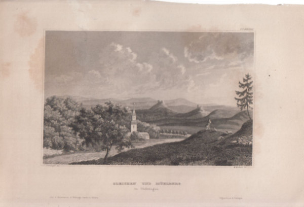 Gleichen und Mhlberg in Thringen (Mhlberg kzsg, Tringia, Nmetorszg, Eurpa) (16x23,5 cm mret eredeti aclmetszet, 1856-bl)