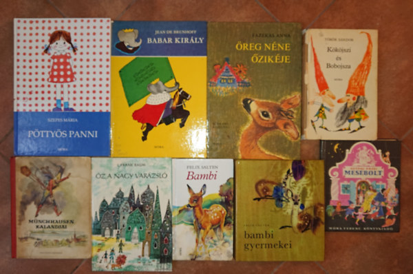 Felix Salten, Frank Baum, T�r�k S�ndor, Fazekas Anna, Jean de Brunhoff, Szepes M�ria Gazdag Erzsi - 9 klasszikus mesek�nyv: Mesebolt, Bambi, Bambi gyermekei, �z, a nagy var�zsl�, M�nchhausen kalandjai, K�k�jszi �s Bobojsza, �reg n�ne �zik�je, P�tty�s Panni, Babar kir�ly