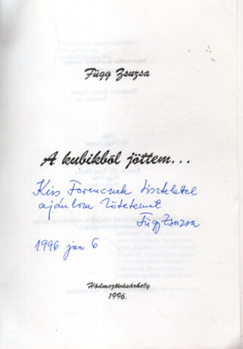 Dr. Fgg Zsuzsa - A kubikbl jttem