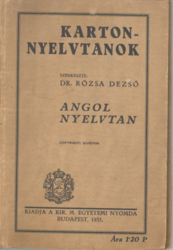 Dr. Rzsa Dezs - Angol nyelvtan (Karton nyelvtanok)
