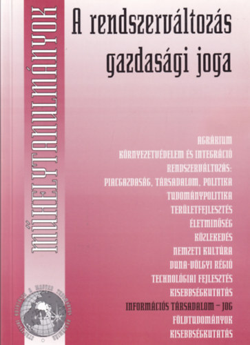 MTA Trsadalomkutat Kzpont - A rendszervlts gazdasgi joga