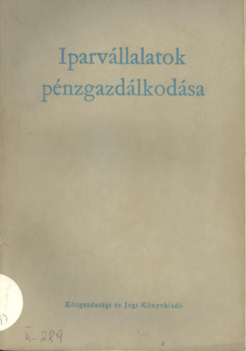 Iparvllalatok pnzgazdlkodsa