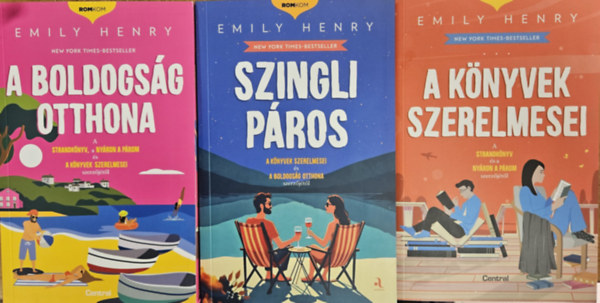 Emily Henry - 3 db Emily Henry KÜLÖNLEGES, ÉLDEKORÁLT KIADÁSÚ romantikus regény: A boldogság otthona (Különleges kiadás) + A könyvek szerelmesei - (Különleges kiadás) + Szingli páros - (Különleges kiadás)