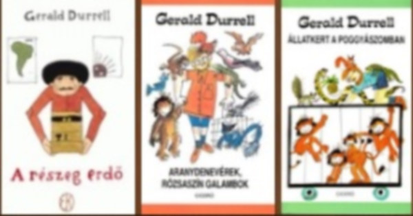 Gerald Durrell - 3 db-os könyvcsomag (A részeg erdő / Aranydenevérek, rózsaszín galambok / Állatkert a poggyászomban)