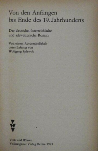 Romanf�hrer A-Z I. (Von den Anf�ngen bis Ende des 19. Jahrhunderts)