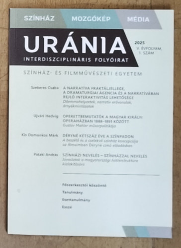 Uránia - Interdiszciplináris folyóirat 2025. V. évfolyam, 1. szám