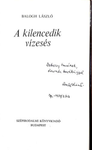 Balogh L�szl� - A kilencedik v�zes�s