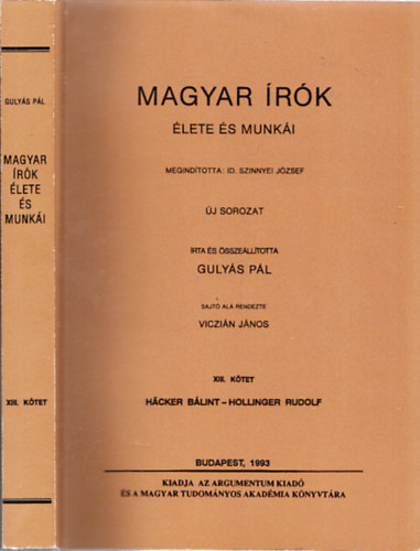 Dr. Gulys Pl - Magyar rk lete s munki XIII. (reprint)