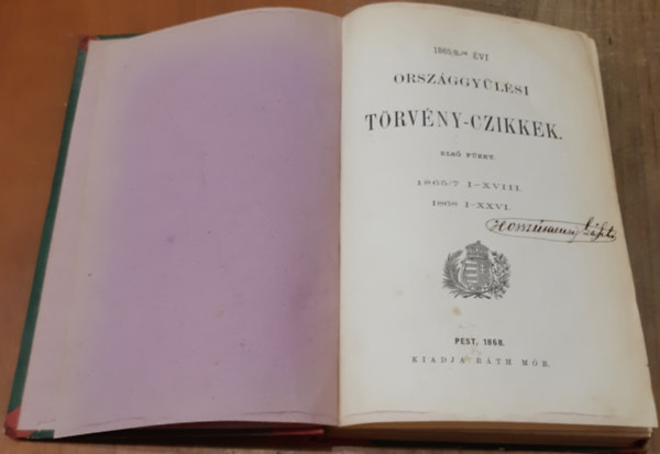 1865/8-ik vi orszggylsi trvny-czikkek