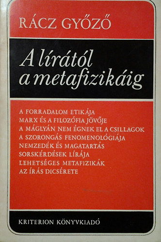 R�cz Gy�z� - A l�r�t�l a metafizik�ig