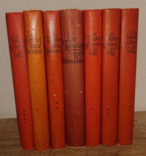 Lev Tolsztoj - 3 klasszikus m� Tolsztojt�l 7 k�tetben: H�bor� �s b�ke I-IV., Anna Karenina I-II., Felt�mad�s