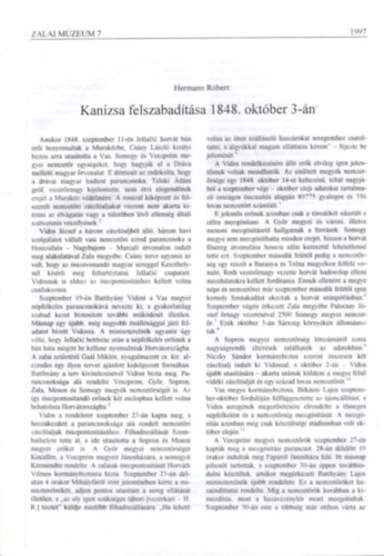 Hermann R�bert - Kanizsa felszabad�t�sa 1848. okt�ber 3-�n - K�l�nlenyomat