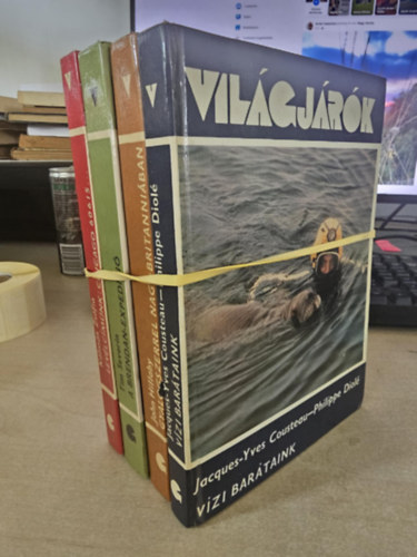 John Hillaby, Tim Severin, K�lm�n Zs�fia Jacques-Yves Cousteau-Diol� P. - 4db Vil�gj�r�k, K�NYVMENT� AJ�NLAT: V�zi bar�taink+ Gyalogszerrel Nagy-Britanni�ban+ A Brendan-exped�ci�+ Lev�lc�m�nk: Chicago 60615