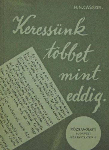 Herbert N. Casson - Keressnk tbbet, mint eddig!