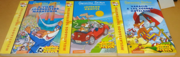 Geronimo Stilton - 3 db Geronimo Stilton: A Vilg legrltebb maratonja + Jtkok knyve + Vakci a Las Egeras hotelben