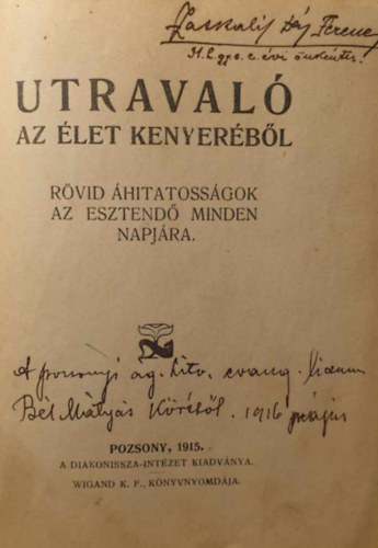 Pröhle Henrik - Utravaló az élet kenyeréből