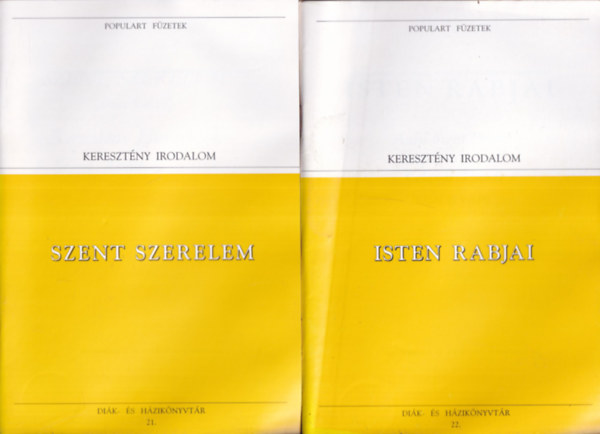 2 db. Populart fzetek- Keresztny irodalom (Szent szerelem + Isten rabjai)