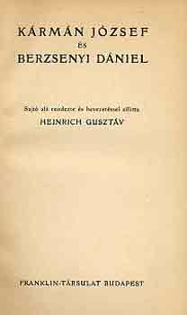 Heinrich Guszt�v - K�rm�n J�zsef �s Berzsenyi D�niel